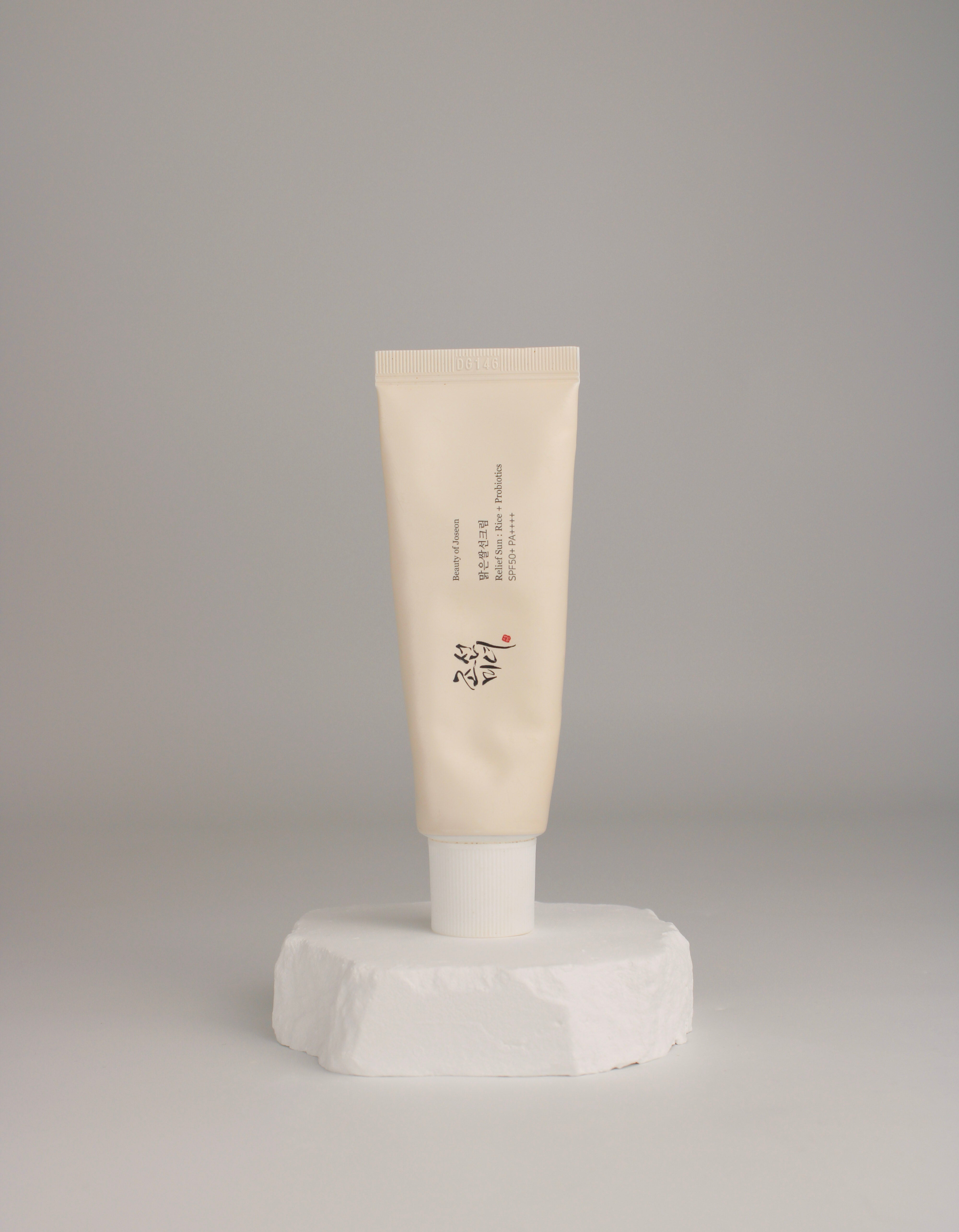 Crème solaire riz probiotique SPF 50+ Beauty of Joseon, flacon seul sur fond blanc