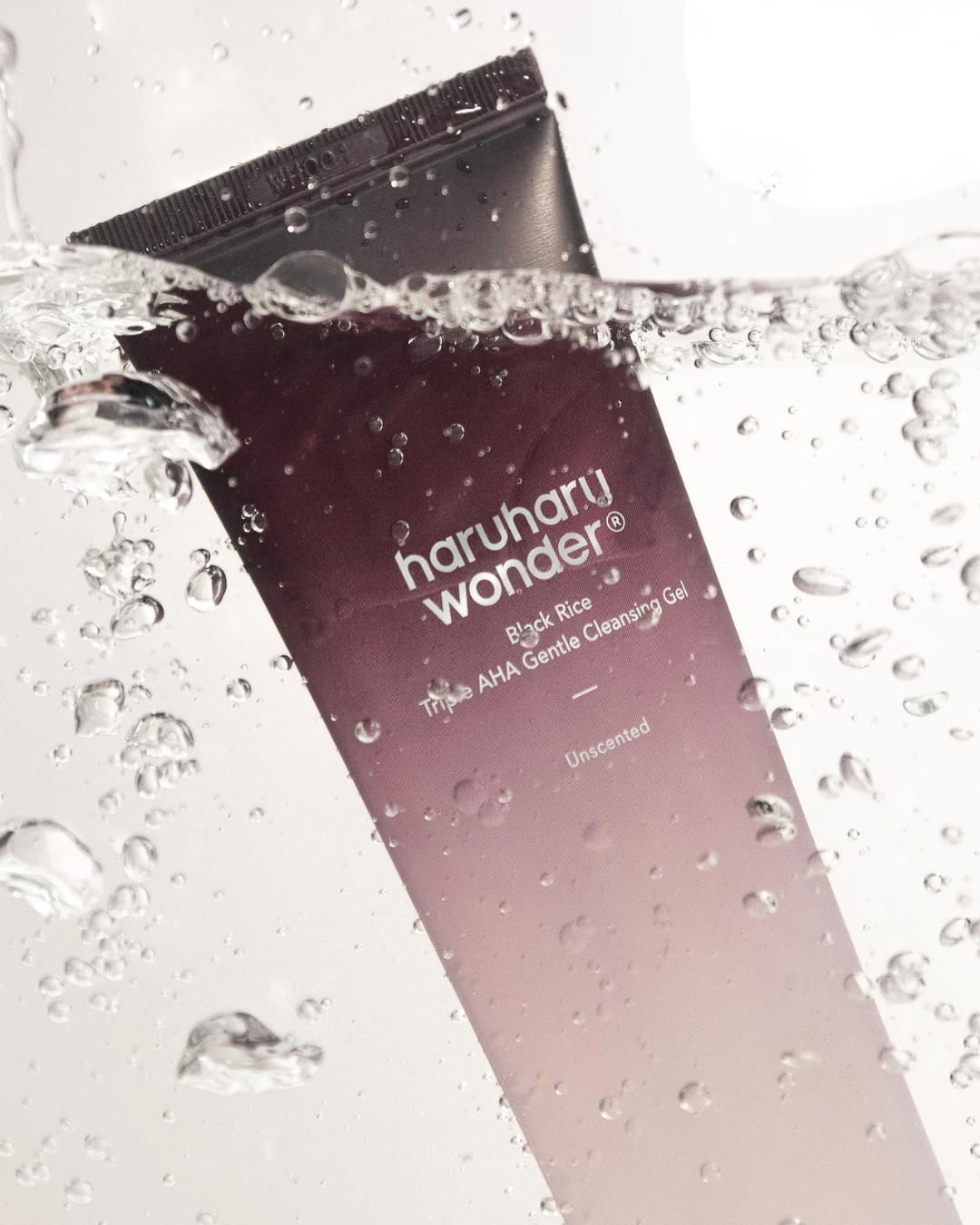 Haruharu Wonder Black Rice Triple AHA Gentle Cleansing Gel – Gel nettoyant exfoliant coréen au riz noir