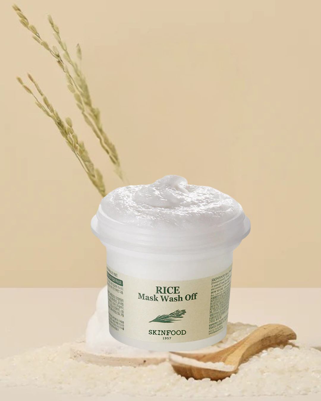 Skinfood Rice Mask Wash Off 120g – Masque visage coréen éclat au riz