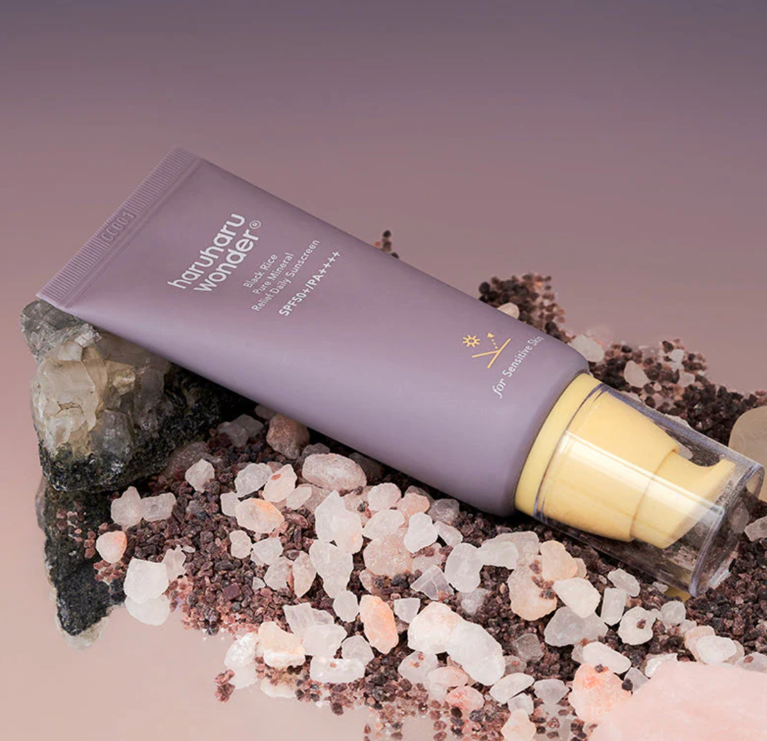 Haruharu Wonder Black Rice Pure Mineral Relief SPF50 – Crème solaire minérale au riz noir