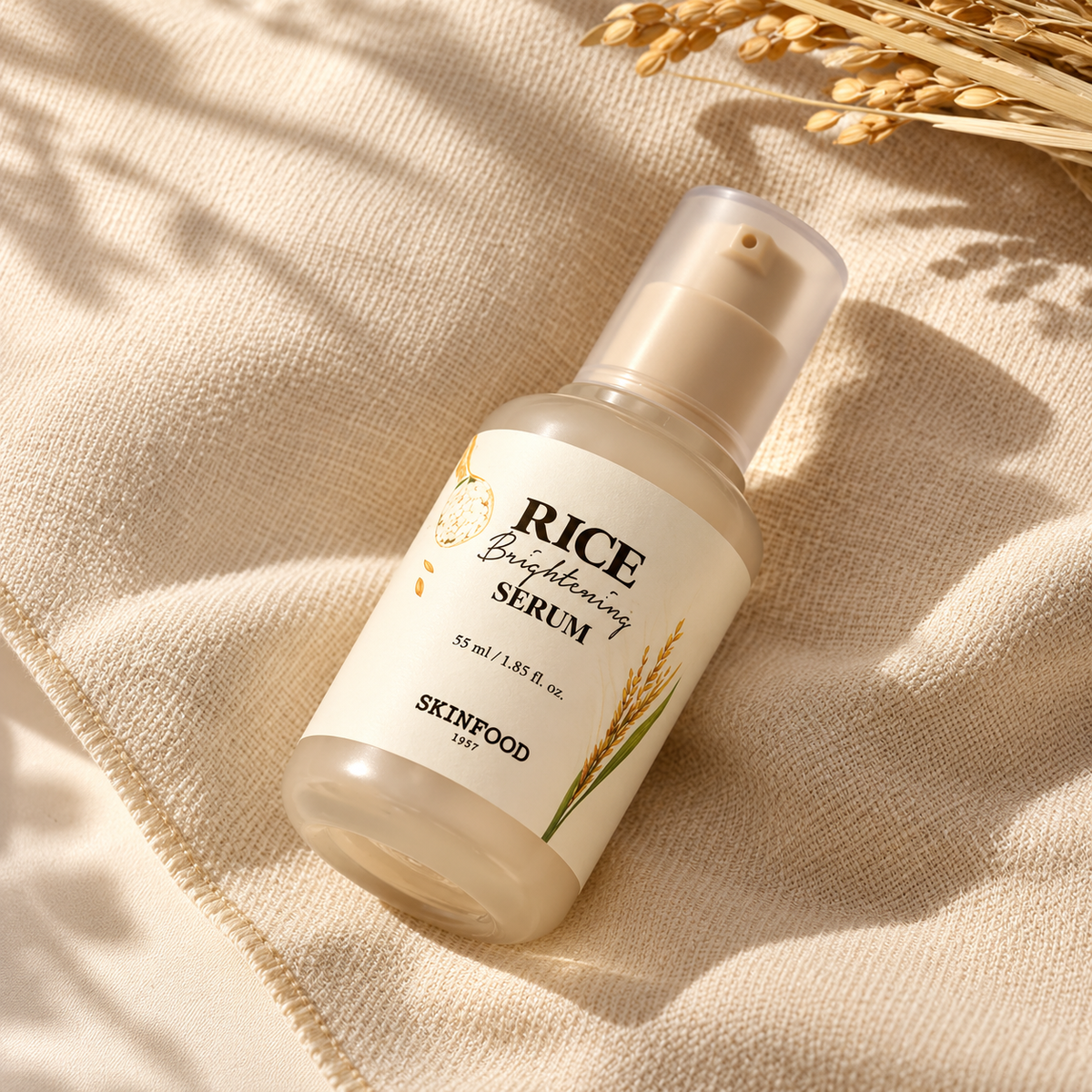SKINFOOD – Rice Brightening Serum – Sérum éclat au riz, hydratant et affinant les pores – 55 ml