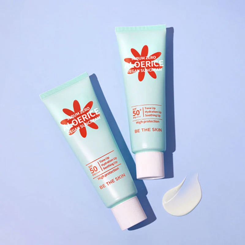 Be The Skin Aloe Rice Sunscreen SPF50 – Crème solaire hydratante au riz