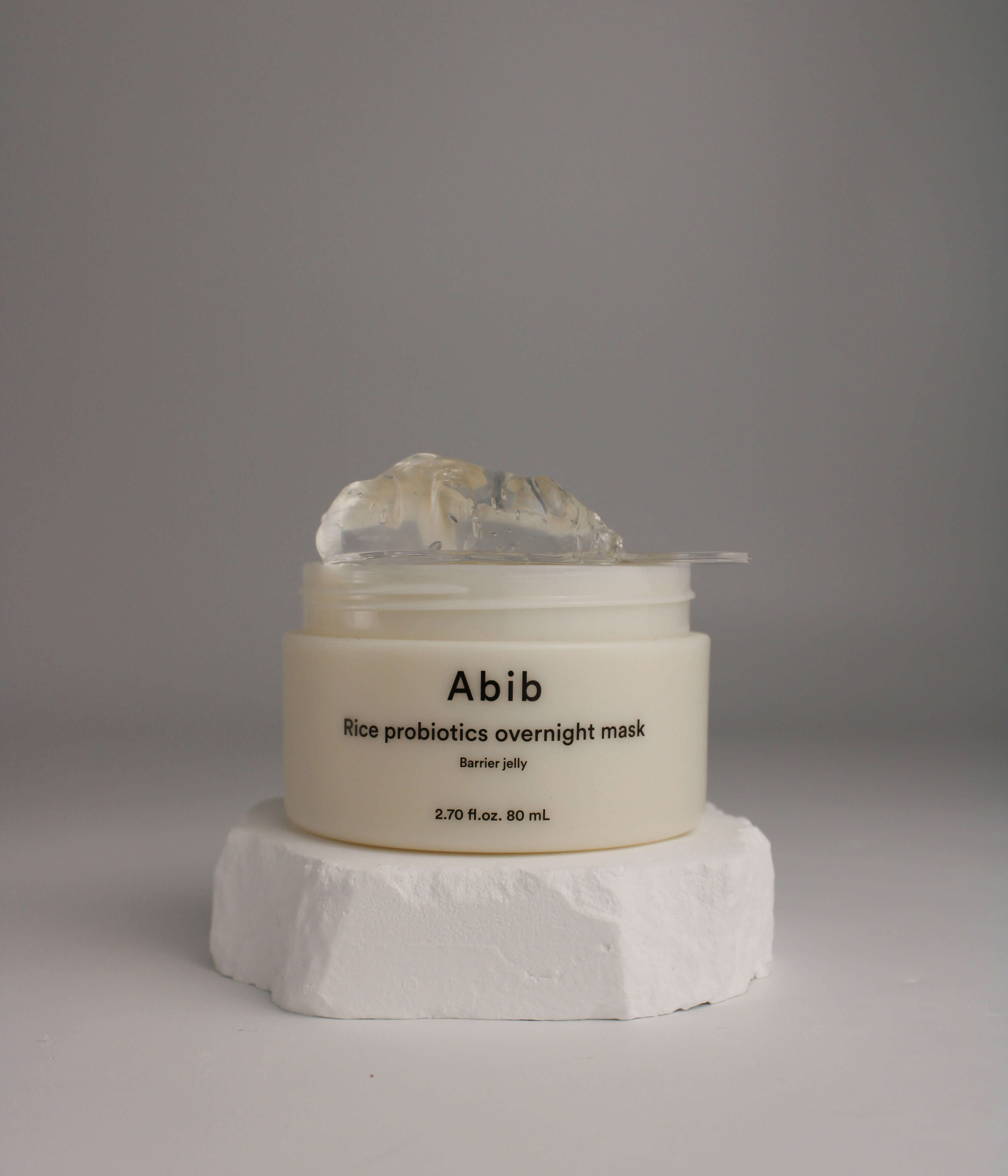Texture gelée hydratante du masque de nuit au riz et probiotiques Abib