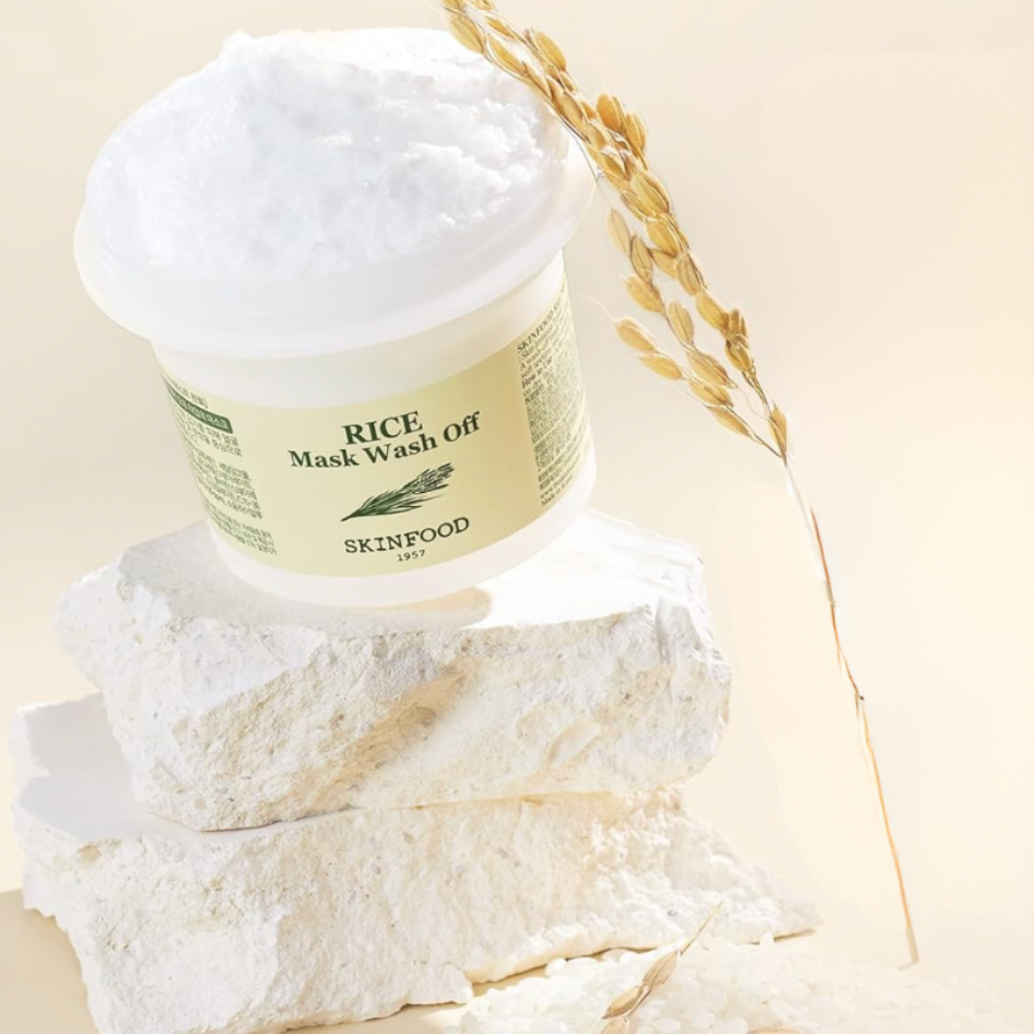 Skinfood Rice Mask Wash Off 120g – Masque visage coréen éclat au riz
