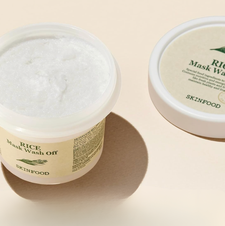 Skinfood Rice Mask Wash Off 120g – Masque visage coréen éclat au riz