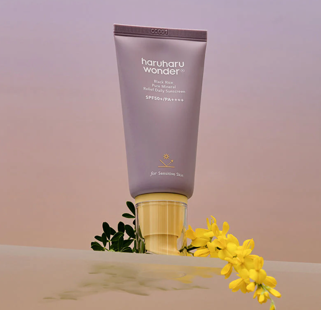 Haruharu Wonder Black Rice Pure Mineral Relief SPF50 – Crème solaire minérale au riz noir