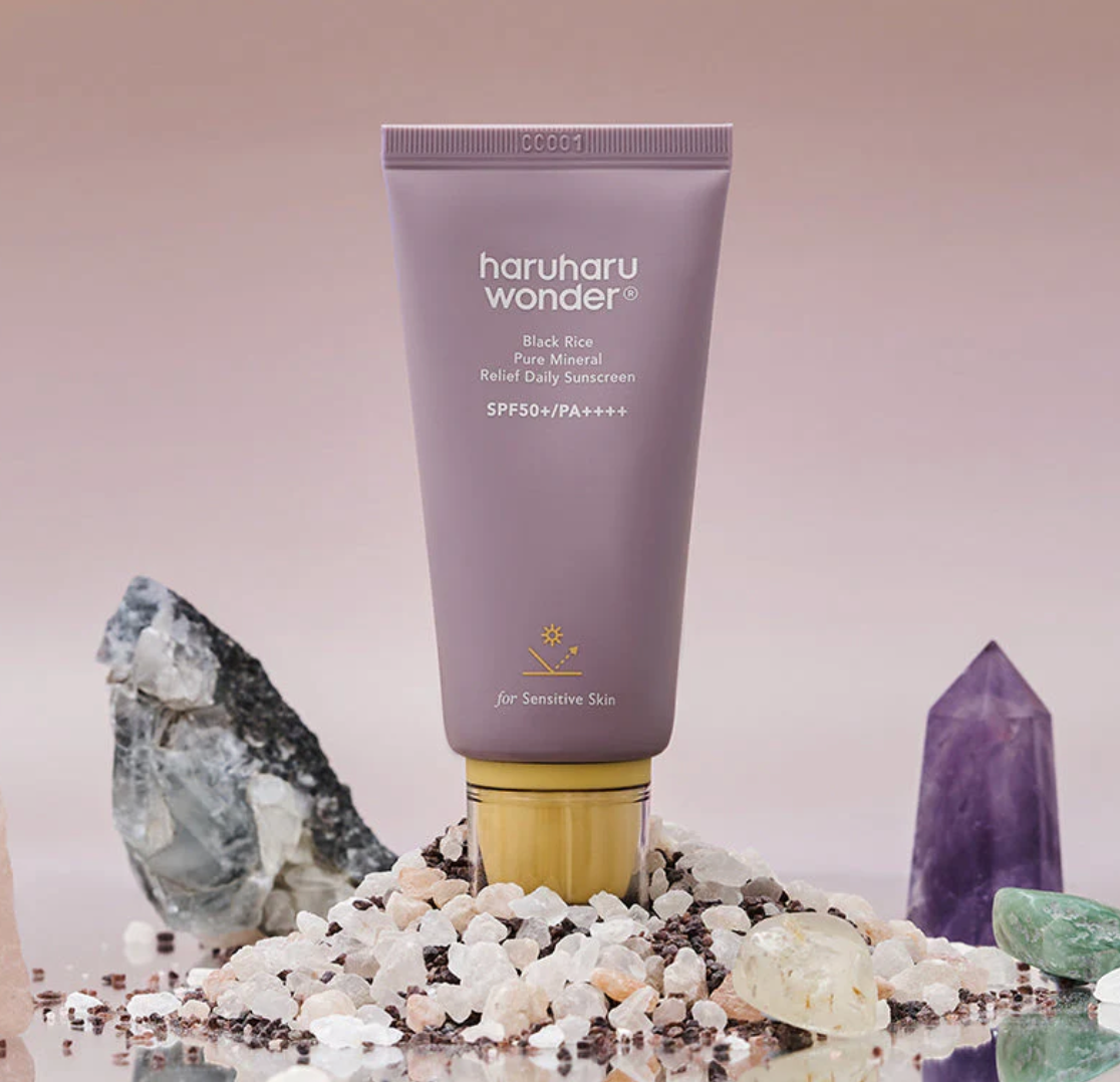 Haruharu Wonder Black Rice Pure Mineral Relief SPF50 – Crème solaire minérale au riz noir